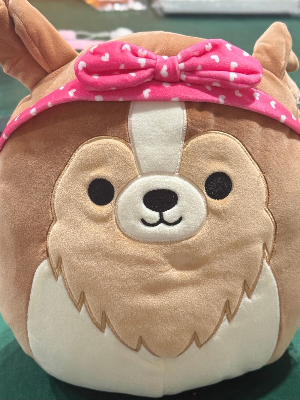 Squishmallows Andres the Sheltie Dog Valentine’s Day pink bow
